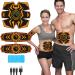 EMS training device abdominal muscle trainer electrically certainly effectively faster belly trainer full body EMS abdominal muscle trainer 6 modes & 15 intensities 10 pieces of replacement pads orange