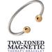 2 Tone Stainless Steel Magnetic Bracelet for Men & Women - Adjustable Bangle with High Power Magnets | 6" - 6.5" Wrist Size - Buy Online on GoSupps.com