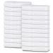Wealuxe White Washcloths for Body and Face Towel Cotton Wash Cloths Bulk 24 Pack Flannel Spa Fingertip Wash Clothes 12x12 Inch Soft Absorbent Gym Towels White Washcloth 24-Pack