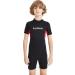 Aunua Children's 3mm Shorty Wetsuit - Black Red, Size 16 | Neoprene Youth Swimming Suit for Kids - Buy Online on GoSupps.com