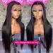 Iris Queen 13x4 HD Straight Lace Front Human Hair Wig 20 Inch - 180 Density, Pre Plucked with Baby Hair, 10A Transparent Lace, Bleached Knots - Natural Black for Black Women - Buy Online on GoSupps.com