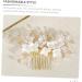 Housoutil Bridal Comb Hair Gems for Women Bridal Hair Side Comb Bride Hair Accessory Bridal Flower Hair Comb Bride Headpiece Hair Accessories for Women Pearl Beautiful Miss Ceramic Flower - Buy Online on GoSupps.com
