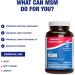 Methylsulfonylmethane MSM Supplement 1000mg - High Strength Soft Tissue & Joint Support Supplement with MSM from OptiMSM - Vegetarian Non-GMO & Made in the USA in cGMP Facilities - 60 Servings - Buy Online on GoSupps.com