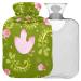 Naanle hot water bottle with lid flowers bird transparent hot water bottle hot water bottle for back pain relief handfoot warmer neck hot and cold therapy 2l