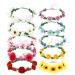 10 Pack Boho Sunflower Daisy Rose Flower Crowns Floral Leaf Wreath With Ribbon Halo Headbands Hair Garland Wreath Headpiece Wedding Bridal Tiara Hairband Hawaiian Party Accessories for Kids Women Girl