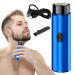 Travel Electric Rechargeable | Electric Shavers for Men Face | USB Rechargeable Mobile Pocket Size Shaver Precision Trimmer Wet Dry Use Travel Foil Shaver Hair Trimmer Blue