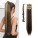 S-noilite Trendy 23"(58cm) Straight Wrap around Ponytail Clip in Hair Extension Strap Pony Tail Long Popluar Style Dark Brown & Ash Blonde Dark Brown & Ash Blonde 23 Inch