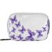 Pfrewn Pill Organizer Case 7 Day Flying Purple Butterfly Travel Pill Box with Zipper Portable Small Weekly Vitamin Medicine Supplement Holder Pouch Bag