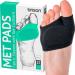 Metatarsal Pads Women Ball of foot Cushion Men - Heel inserts Foot Care for Bunion Forefoot Mortons Neuroma Blisters Callus Supports Metatarsalgia Pain Relief Comfort Gel Toe Sleeves Black