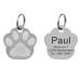 Paw Dog brand made of stainless steel with engraving i Address trailer available in 2 sizes i animal brand for dogs including key ring - stainless steel standard 33x35mm silver
