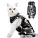 Cat recovery suit camouflage recovery suit cat surgical recreational suit cat body after op cone e collar alternative clothing after surgery for cats pets (l)