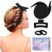 Lock winders curl up without heat improved 60 "Extra -long Heatless Curls Band curlers without heat overnight diy hair curler set hair band wave designers for medium long hair (black)