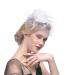Jintn ladies spring fascinator hat with hair clip pate flowers mesh ligaments headdress party headwear hair accessories wedding hat headband headgear for party church wedding white unit size
