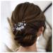 Dervivea Wedding Pearl Flower Hair Comb Rhinestone Bridal Hair Piece Silver Flower Hair Combs Vintage Crystal Hair Comb Decorative Hair Accessories for Women and Girls Headdress (Silver)