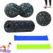 5 pieces of hand -free massage ball set fascia ball with fascia roll and stretch bands small trigger point release lacrosse ball fascia ball for muscle pain