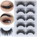Shop 3D False Eyelashes - 5 Pairs Handmade Faux Mink Thick & Fluffy Reusable Lashes for Stunning Makeup - Buy Online on GoSupps.com