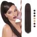 Sofeiyan ponytail hair extension hair extension with cord strain 60cm long straight braid horse tail natural soft hair extension synthetic ponytail extension for women darkest brown 60cm darkest brown
