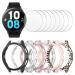 6+8 Pack for Samsung Galaxy Watch 5/Galaxy Watch 4 40mm Screen Protector Case Haojavo 6 Pack Hard PC Cover Protective Bumper Shell + 8 Pack Tempered Glass Film for Galaxy Watch 40mm Accessories black+silver+pink+clear+rosegold+leopard 40mm