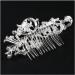 Oladfiop Women's Silver Rhinestone Bridal Wedding Flowers Pearl Headband Hair Clip Comb - Buy Online on GoSupps.com