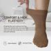 SERISIMPLE Bamboo Diabetic Non Binding Ankle Socks for Women - Wide Stretch Crew Socks 4-Pack Khaki - Buy Online on GoSupps.com