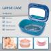 Double Layer Dentures Retainer Case with Vent Holes and Mirror - Blue | Portable Orthodontic Appliance for Travel Storage - Buy Online on GoSupps.com