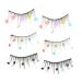 Beavorty 9 Pairs sequin false eyelashes pride makeup cosplay lashes color lashes lashes with color colored eyelashes pride outfit colored lashes Imitation flash flower stickers Miss