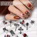 Halloween Nail Charms 32 Pcs 3D Star Moon Heart Cross Skull Spider Rhinestones - Black Nail Jewelry for DIY Nail Art - Buy Online on GoSupps.com