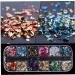 Color Nail Art Foil Pailette Chip Foil Flake Nail Line Strips Glitter Decal Stickers for Women Diy Design Fingers Decor - Buy Online on GoSupps.com