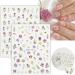 12 Sheets Flower Nail Stickers - Spring Floral Nail Decals & 3D Self-Adhesive Art Supplies for DIY Nail Decorations - Buy Online on GoSupps.com