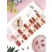 EBANKU Brown Gold Foil Gel Nail Strips - 20 Stickers with Nail File & Sealing Strip - Buy Online on GoSupps.com
