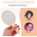 Healifty Natural Wood Hand Mirror - Vintage Portable Makeup Vanity Mirror for Women - Travel Friendly - Wood Color - Buy Online on GoSupps.com