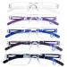 AQWANO Rimless Reading Glasses Women Men Computer Blue Light Blocking Clear Frames Readers Anti Glare Filter Lightweight Comfort (5 Pack Mix Color 2.5) 5 Pack Mix Color 2.5 x