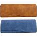 Fobkdl 2 Pieces Glasses Case Leather Spectacle Case Foldable Portable Eyeglasses Case for Sunglasses Glasses Case for Women Men (Yellow Blue)
