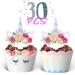 30 Set Unicorn Cupcake Toppers and Wrappers Decorations Birthday Party Cute Unicorn Cupcake Liners with Topper for Girls Baby Shower Birthday Party Decorations (Colorful)