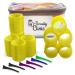 The Beauty Clinic Velcro Rollers for Hair - 10 PCS Self Grip Hair Roller 44mm by 63mm with 6 Duckbill Sectioning Clips Hairdressing Curlers And Self Holding DIY Roller Storage Bag Yellow
