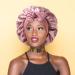 Satin Hair Bonnet for Women | Large Double Layer Silk Sleep Cap with Wide Elastic Band | Includes 45PCS Waterproof Disposable Shower Caps | Dusty Rose - Buy Online on GoSupps.com
