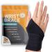 BracEasy Wrist Brace: Left & Right Hand Wrist Brace/Wrist Support Wrist Wraps - Carpal Tunnel Wrist Brace for Night Support - Wrist Brace for Wrist Pain  Hand Brace  Wrist Guard  Black  Single  Black - Single
