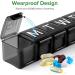 Extra Large Weekly Pill Organizer | BPA Free 7 Day Pill Box with XL Compartment | Travel Friendly Medicine Case for Vitamins & Supplements - Black - Buy Online on GoSupps.com