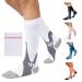 360 RELIEF Copper Compression Socks - for Women & Men | Graduated Athletic Fit for Running Nurses Shin Splint Flight Travel Maternity Pregnancy Boost Stamina | with Mesh Laundry Bag L-XL White