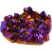 Nupuyai Titanium Coated Bergkristall Druse - Irregular Quartz Geode Crystal Cluster for Reiki & Feng Shui Decoration | Violet Gemstone - Buy Online on GoSupps.com