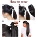 55cm Black Ponytail Extension - Heat-Resistant Micro-Wavy Hairpiece with Clamp for Realistic Braid Style - Buy Online on GoSupps.com
