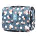 Hanging Travel Toiletry Bag Cosmetic Make up Organizer for Women and Girls Waterproof (Blue Flower)