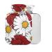 Heat bottle with lids poppy flowers daisies 1 l small warm-up bag for pain relief back pain hot and cold therapy BPA-free