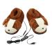 Fogcroll 1 Pair Foot Heater Fine Stitching Fast Heating Fleece Cute USB Plug Heating Shoes for Home Foot Heater