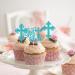 Rsstarxi 24 Pack God Bless and Baptism Cupcake Toppers Glitter Cross God Bless Cupcake Picks Decorations for Babyshower Christian First Communion Baptism Party Cake Decorations Blue - Buy Online on GoSupps.com