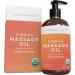 Certified Organic Massage Oil - Naturally Derived and Non-Greasy Unscented Massage Oil, Perfect for Massaging Muscles and Relaxation, Moisturizing Body Oil, 8 fl. oz.