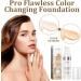 2 Bottles Color Changing Liquid Foundation 30ml Waterproof Foundation for Nude Makeup Moisturizing Sun Protection and Long Lasting Suitable for All Skin Colors - Buy Online on GoSupps.com