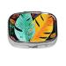 Colorful Leaf Printed Square Pill Box Portable Travelling Pill Box Medicine Organiser
