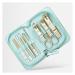 HEXEH Nail clippers set Nail Clippers Manicure Set 9 in 1 Stainless Steel Professional Grooming Kit Mens Nail Clippers Pedicure Kit Nail Care Tools (Blue/Brown) Manicure Set (Color : Blu) Blauw
