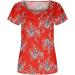 Women's Square Neck Floral Print Tee - Red | Casual Loose Fit Blouse - Buy Online on GoSupps.com